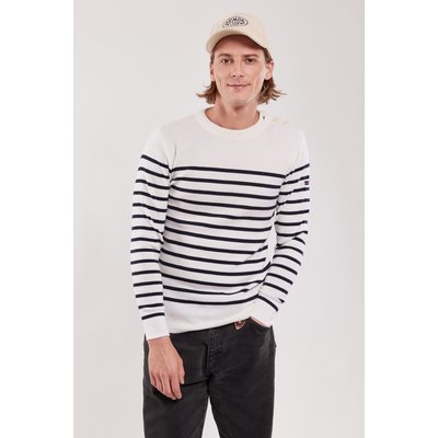 Pull marin à boutons en laine mérinos GOULENEZ ARMOR-LUX