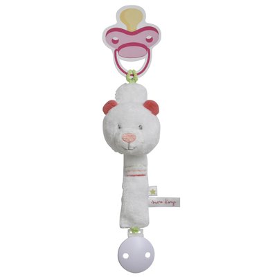 Attache tetine ourson blanc SUCRE D'ORGE