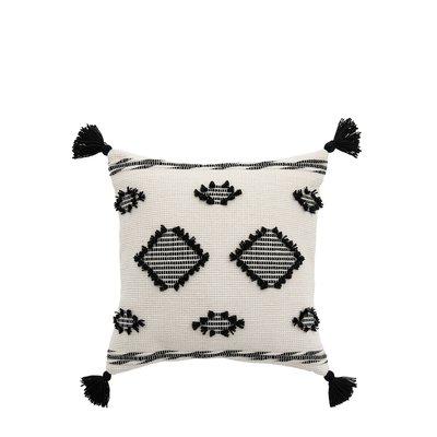 Natural and Black Geometric Filled Cushion SO'HOME