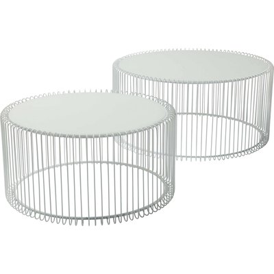 Lot de 2 tables basses rondes, WIRE KARE DESIGN