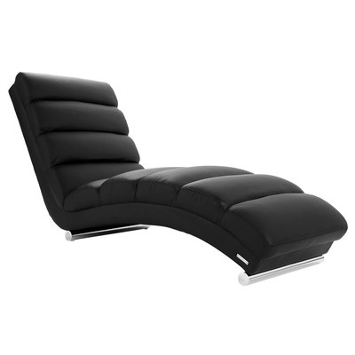 Chaise longue / fauteuil design noir et acier chromé TAYLOR MILIBOO