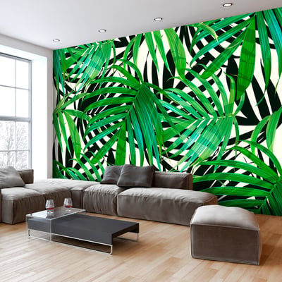 Papier peint intissé panoramique Fleurs Tropical Leaves EDEN
