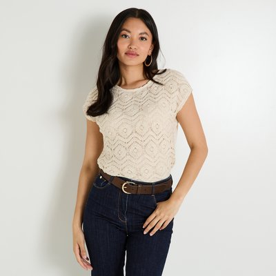 T-shirt col rond en crochet GRAIN DE MALICE