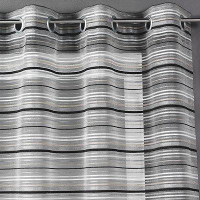 Voilage Organza tissé Rayures horizontales HOME MAISON