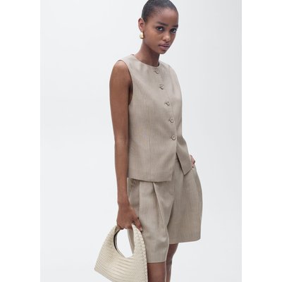 Gilet de costume lyocell à rayures MANGO