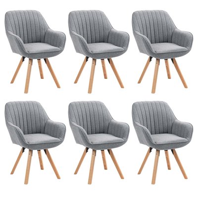 Lot de 6 fauteuil de salle à manger rotatif scandinave, CARSON MEUBLES COSY