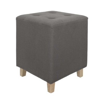 Pouf carré en lin Hippolyte Gris CMP