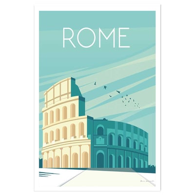 Affiche ville voyage Rome et son colisée HEXOA
