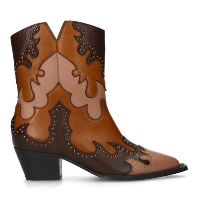 Bottines western en cuir ornées de surpiqûres SACHA