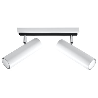 Plafonnier Acier Blanc GU10 2 Direzione EDEN