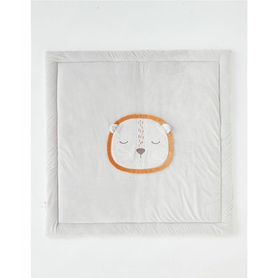Tapis de jeu et de parc 75x95cm Babou en Veloudoux gris clair NOUKIE'S