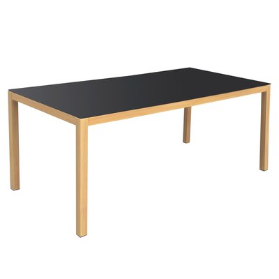 Table de jardin rectangulaire en aluminium effet bois, CIOTAT OVIALA