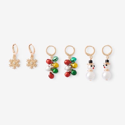 Set de 3 paires de boucles d'oreilles de Noël BALABOOSTE