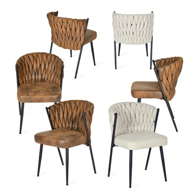 Lot de 6 chaise de salle à manger fauteuil style industriel, MILIANA MEUBLES COSY
