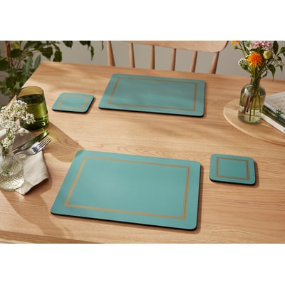 8-Piece Classic Green Placemat & Coaster Set PIMPERNEL