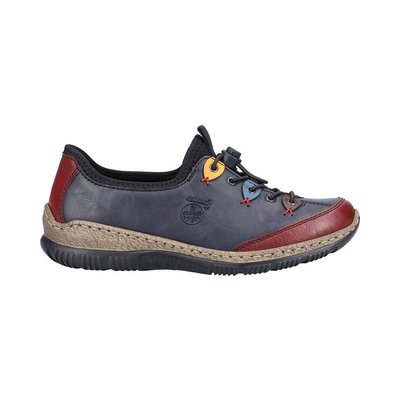 Baskets basses kaki à semelle légèrement compensée et cordon de serrage au niveau des lacets RIEKER