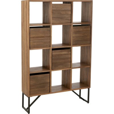 Cabinet tiroirs teck naturel design industriel meuble de rangement RECOLLECTION