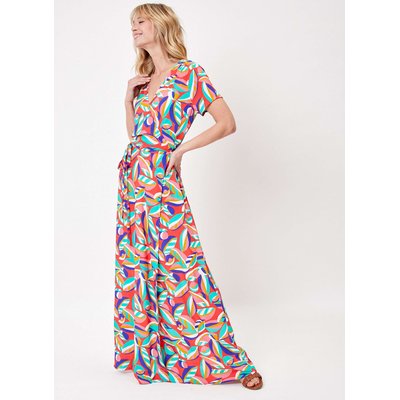 Robe portefeuille longue imprimée fluide YOLANDA LA FIANCÉE