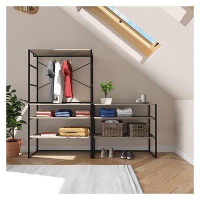 Lot de 3 portants vêtements sous combles modulables 300x85cm KADRA MOB IN