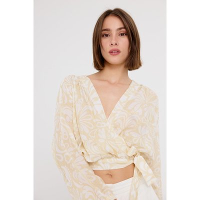 Chemise à col croisé et motif floral Audrey ARTLOVE