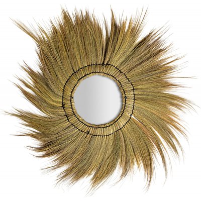 Miroir rond en fibre naturelle, Nazombe RECOLLECTION