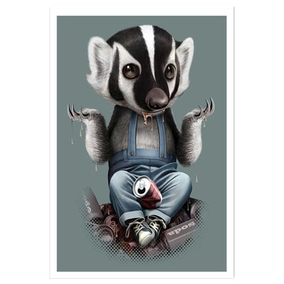 Affiche enfant frisson de blaireau HEXOA