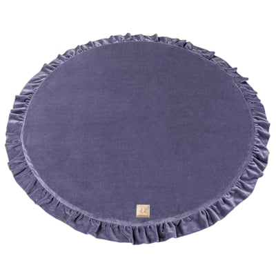 Tapis d'éveil rond velours VELVET gris bleu MEOW BABY