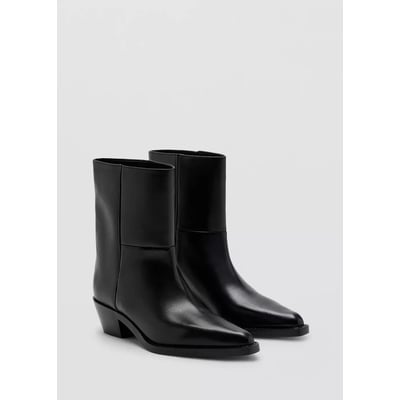 Bottine bout en cuir MANGO