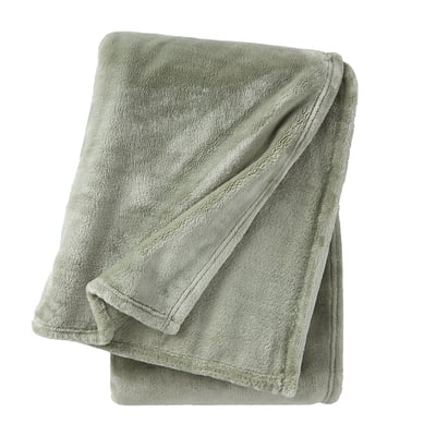 Plaid en polaire vert, CASTOR DESFORGES