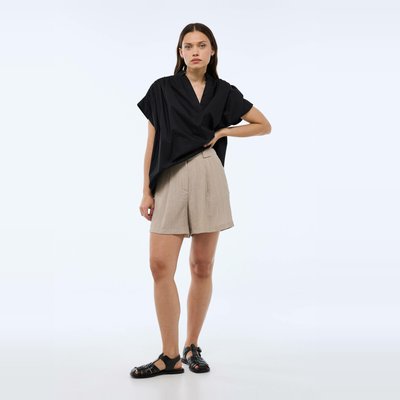 Short uni ceinturé taille haute MONOPRIX
