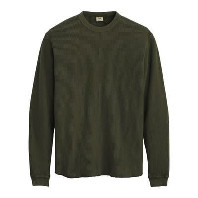 T-shirt en coton kaki à coupe droite pourvu de manches longues LEVI'S