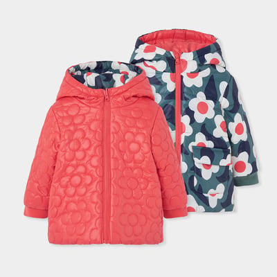 Parka fille tissu technique imprimé fleurs BOBOLI