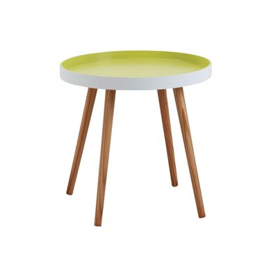 Table d'appoint ronde en bois et MDF laqué vert anis AUBRY GASPARD