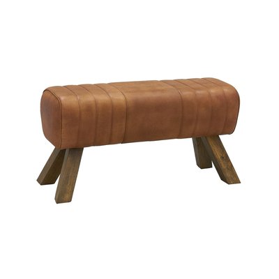 Tabouret en cuir et bois AUBRY GASPARD