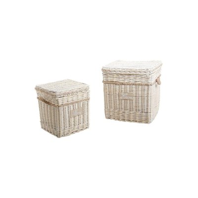 Malle carrée en osier blanchi (Lot de 2) AUBRY GASPARD