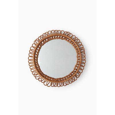 Miroir rosace, D50 cm, en rotin MONOPRIX
