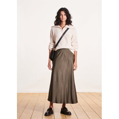 Jupe longue fluide en satin LA FEE MARABOUTEE