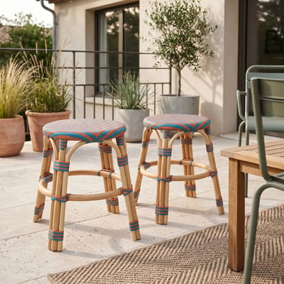 Tabourets bistrot tressés (lot de 2) - MONTMARTRE HELLIN, DEPUIS 1862