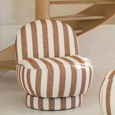 Fauteuil en tissu à rayures - AZUR HELLIN, DEPUIS 1862