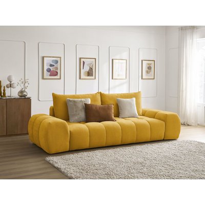Canapé droit convertible 3 places en tissu texturé, EVEREST BOBOCHIC