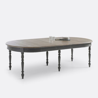 Table à manger, extensible, en pin et plaqué chêne, 4 à 12 couverts, EULALI LA REDOUTE INTERIEURS