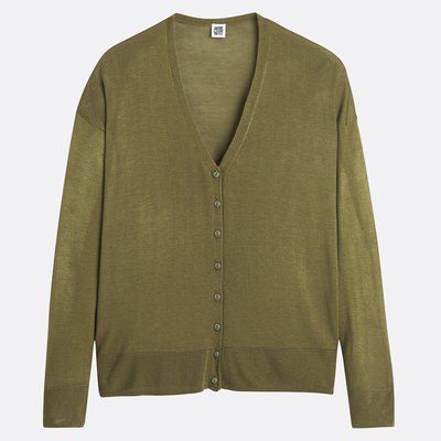 Cardigan a maglia fine con scollo a V e chiusura a bottoni LA REDOUTE COLLECTIONS