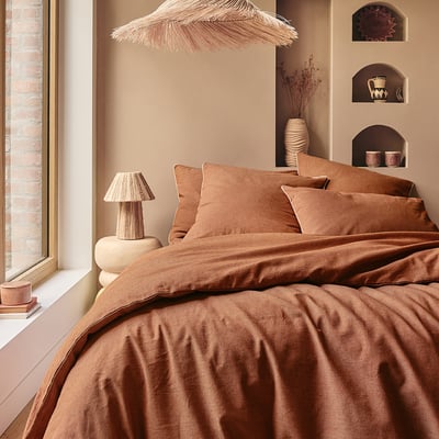 Housse de couette unie en flanelle de coton, FRISSON ESSIX