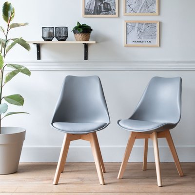 Lot de 2 chaises scandinaves, NORA HAPPY GARDEN