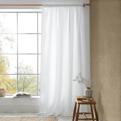 Muscat Waffle Slot Top Voile Curtain Panel PINEAPPLE ELEPHANT