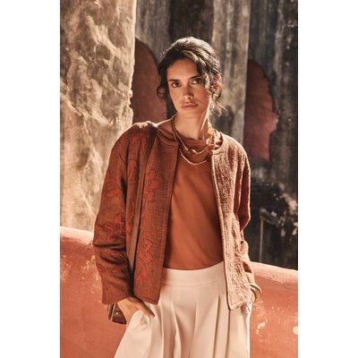 Veste brodée manches longues en coton VITALIE Maison 123
