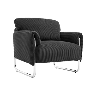 Fauteuil vintage velours côtelé armature chromée VINTAGE SWEEEK