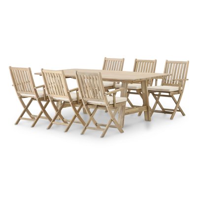 Salon de jardin, 6 chaises, JAVA LIGHT DEFORA HOME