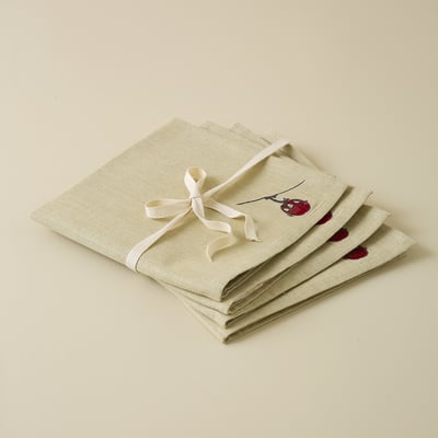 Lot de 4 serviettes de table RDV AU SOMMET SYLVIE THIRIEZ