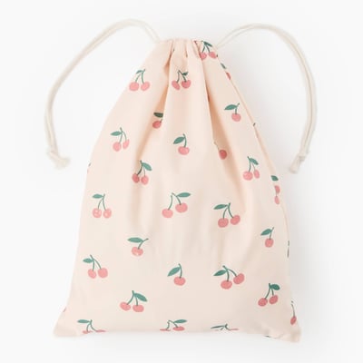 Sac rangement pyjama imprimé fruits, 30x40 cm, en coton bio MONOPRIX